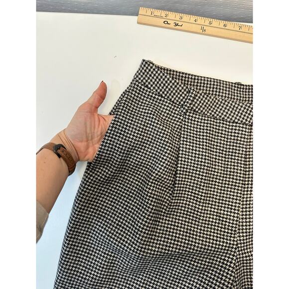 Vintage Eddie Bauer Womens Wool Pants Size 8 Houndstooth Black White Old Money - Picture 10 of 14